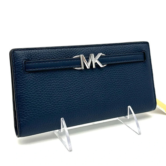 Michael Kors Reed Large Snap Bifold Wallet Navy Blue - Picture 3 of 8